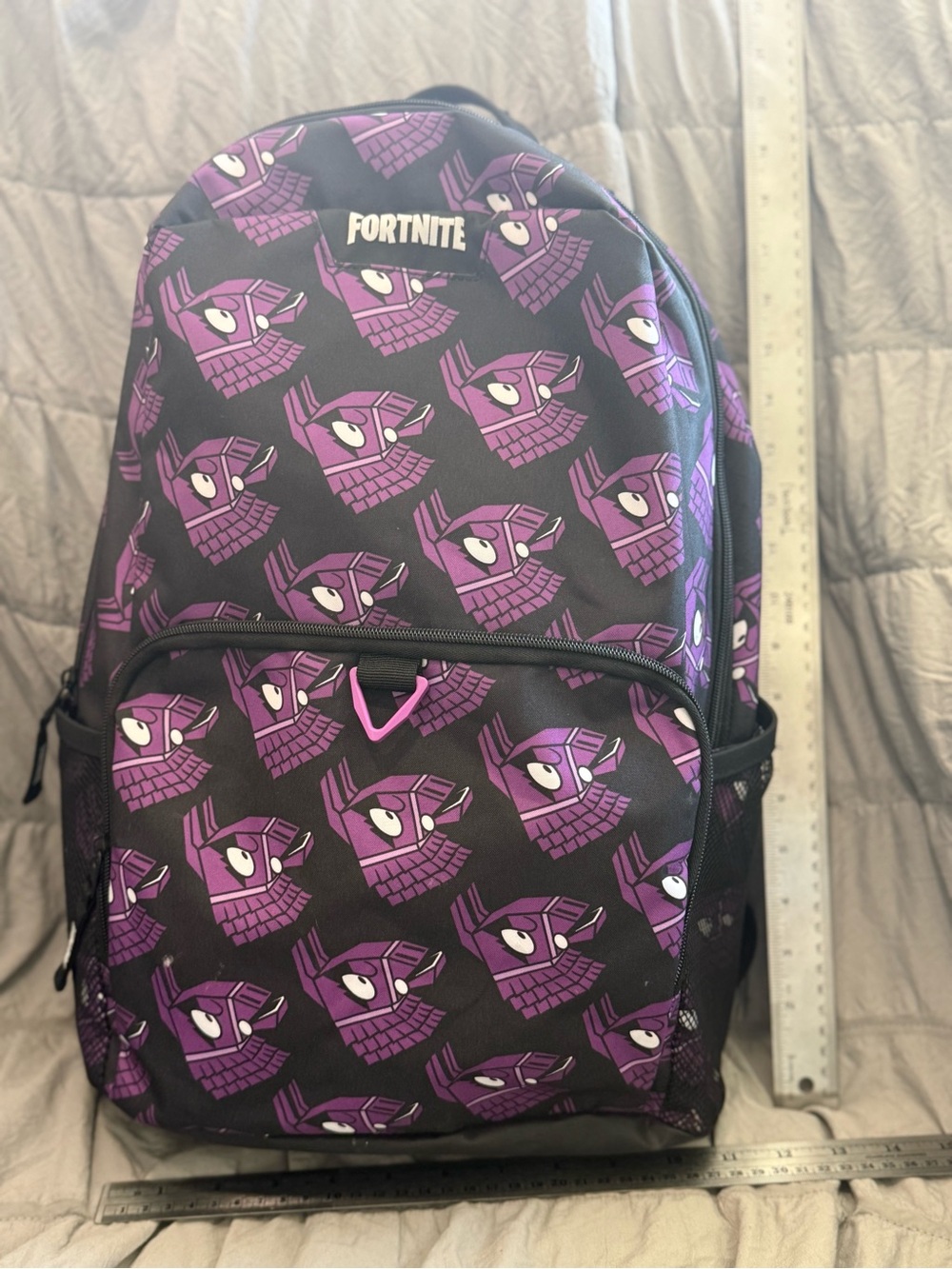 Fortnite Kids Backpack in Purple and Black - Character Print